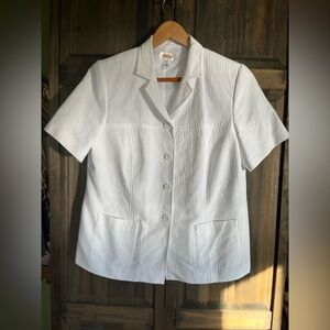 Talbots White short sleeve Textured Blazer size 12 women